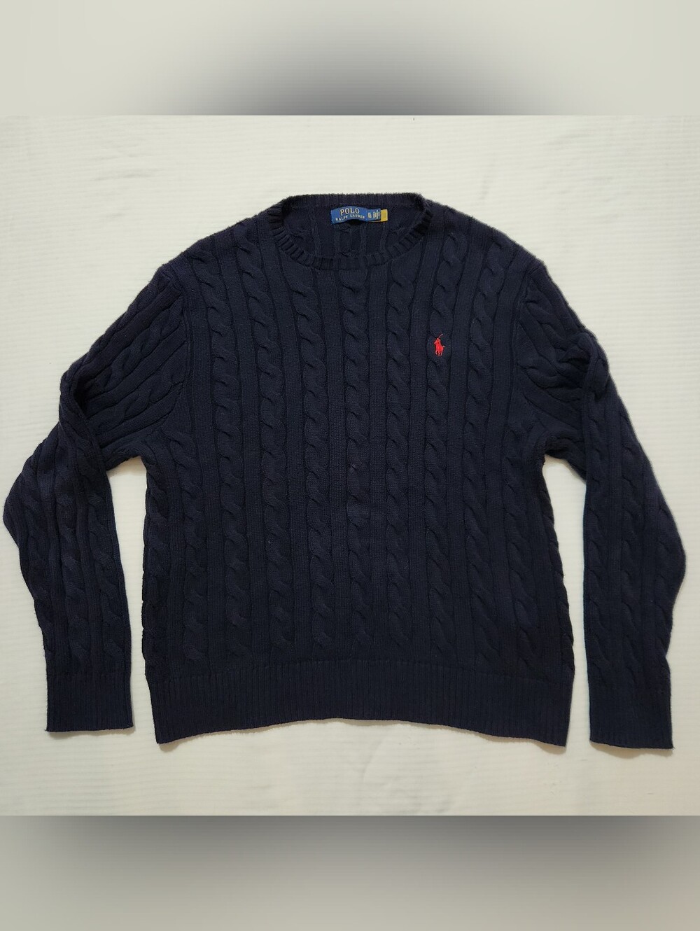 Polo Ralph Lauren Cable Knit Cotton Sweater Navy XL